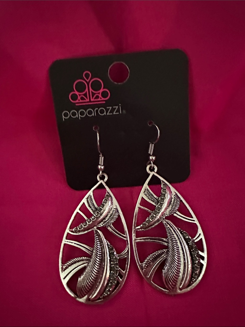 Paparazzi Silver Filigree Teardrop Dangle Earrings